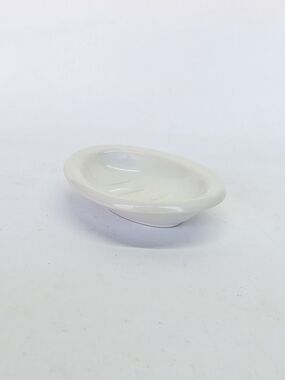 VINTAGE White Oval Ceramic Bathroom Sink Soap Dish 5.5"